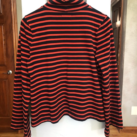 Madewell Mockneck Navy/Orange Top - Picture 4 of 9